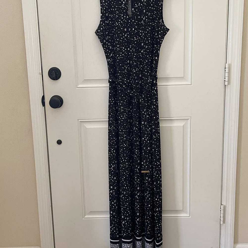 Michael Kors Black and White Starry Maxi Dress